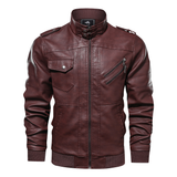 Espnman Men's Leather Motorcycle Jacket
