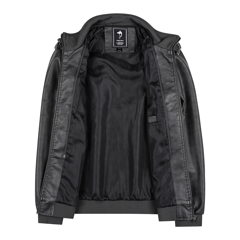 Espnman Men's Leather Motorcycle Jacket