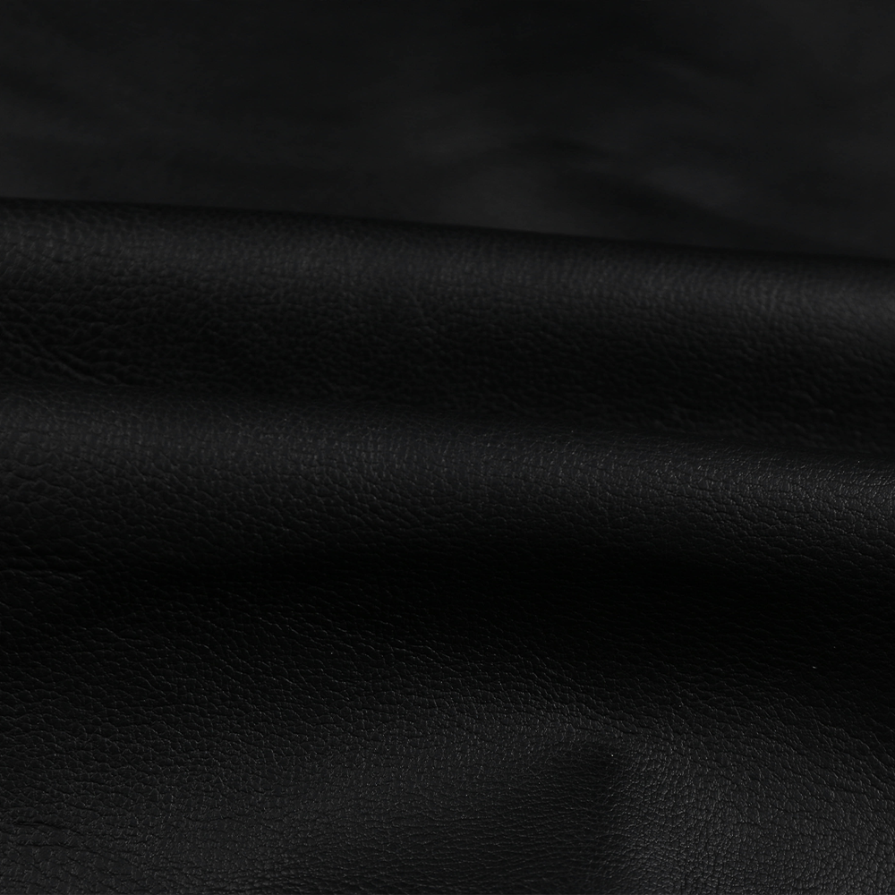 Distressed Leather Jacket Hooded Motorcycle Coat - Black