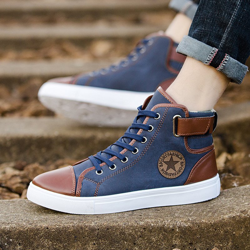 Men's Outdoor High Top Skate Shoes Casual Lace Up Comfy Ankle Boots