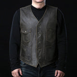 Men's Antique Brown Leather Vest