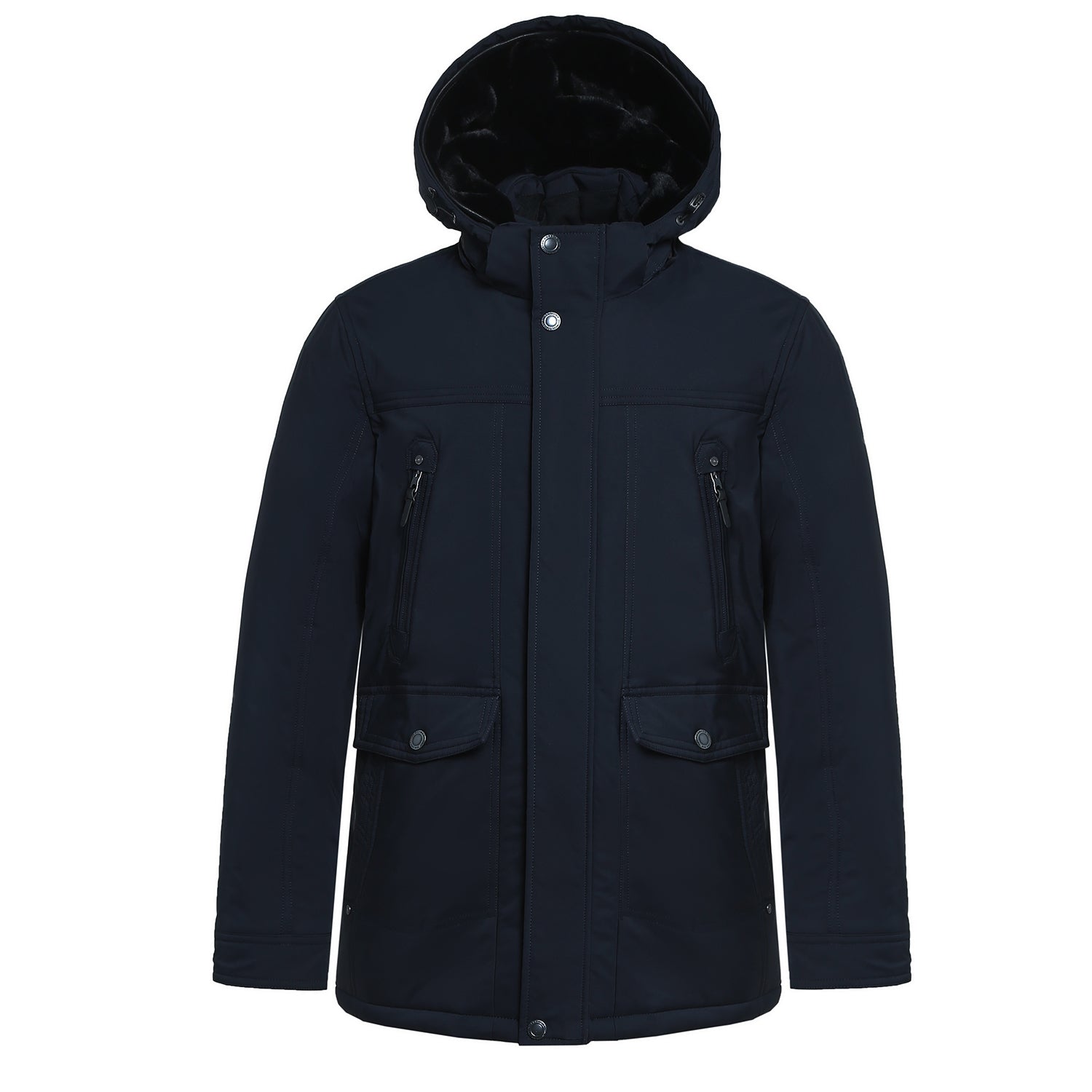 Fleece Detachable-hooded Weatherproof Extra Parka