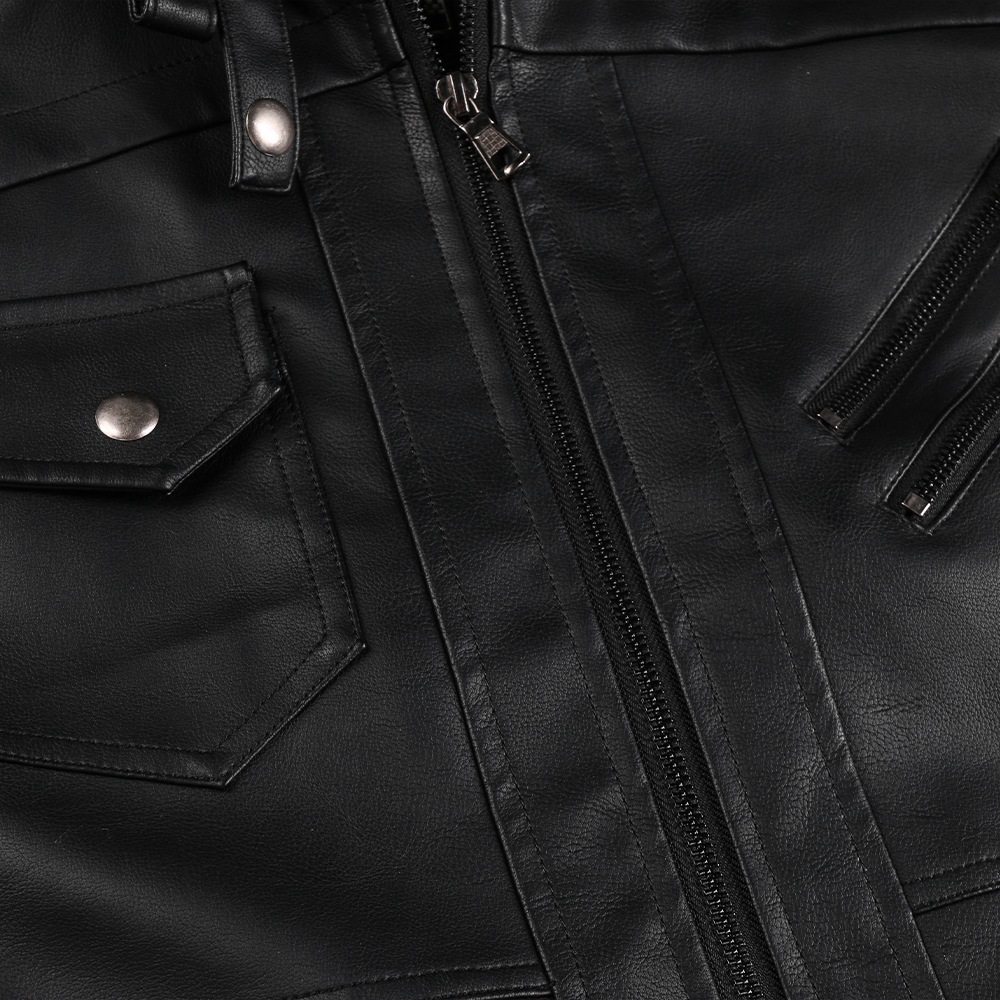 Espnman Men's Leather Motorcycle Jacket