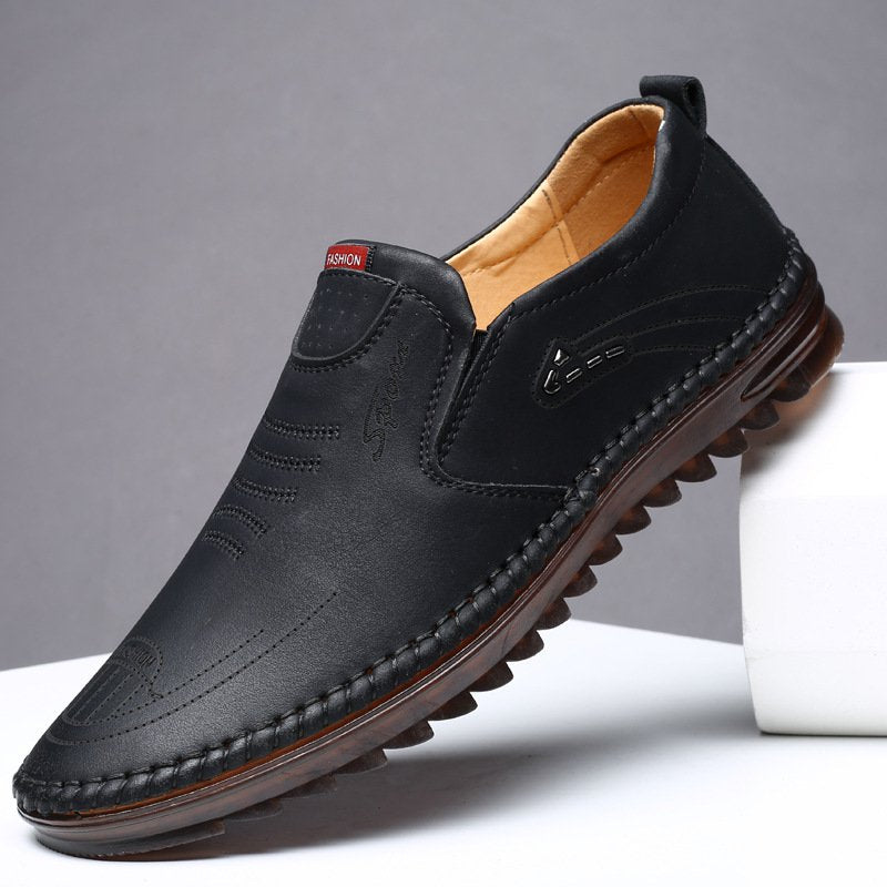 Men's Soft Sole Soft Leather Breathable Light Casual Driving Shoes