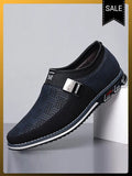 Men black Formal Shoes with Casual Chic Leather Slip On Flat Heel Loafers