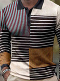 Men's Slim Fit Color Block Polo Shirt