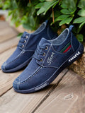 Men's Casual Breathable Simple Lace-Up Denim Canvas Shoes