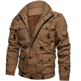 Men's Jacket-Casual Winter Cotton Military Jacket Thicken Hooded Cargo Coat