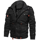 Men's Jacket-Casual Winter Cotton Military Jacket Thicken Hooded Cargo Coat