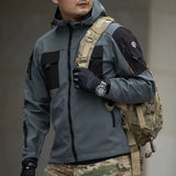 Men's Outdoor Thermal Zip Multi Pocket Hooded Tactical Jacket