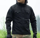 Men's Outdoor Thermal Zip Multi Pocket Hooded Tactical Jacket