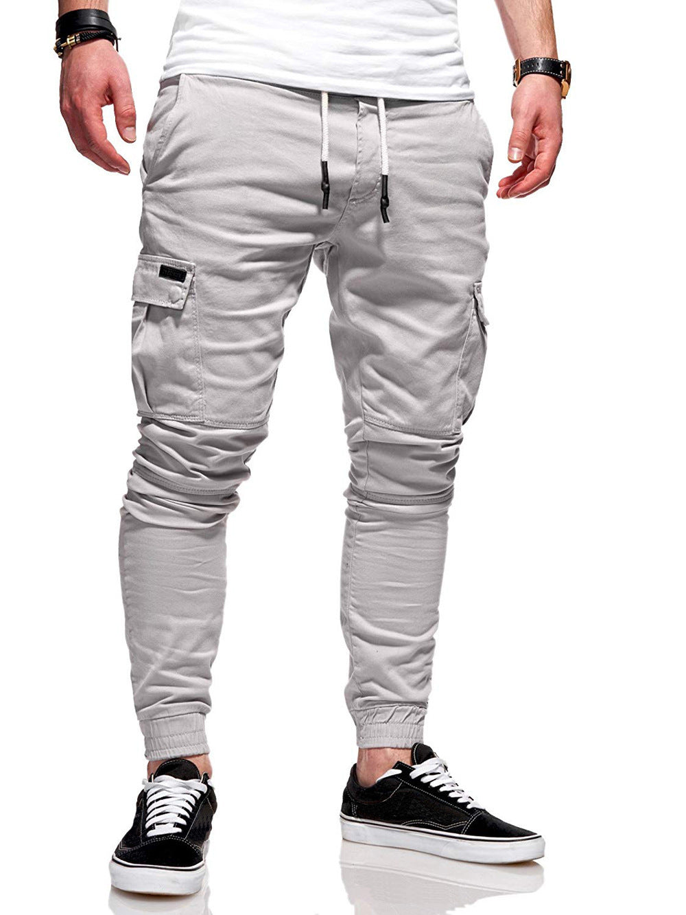 Men's Multi-Pocket Loose Straight-Leg Pants