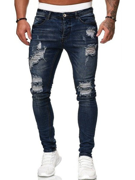 Five-color Ripped Casual Jeans