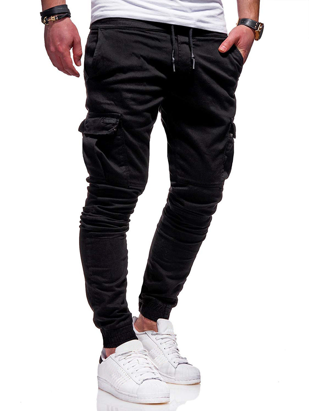 Men's Multi-Pocket Loose Straight-Leg Pants
