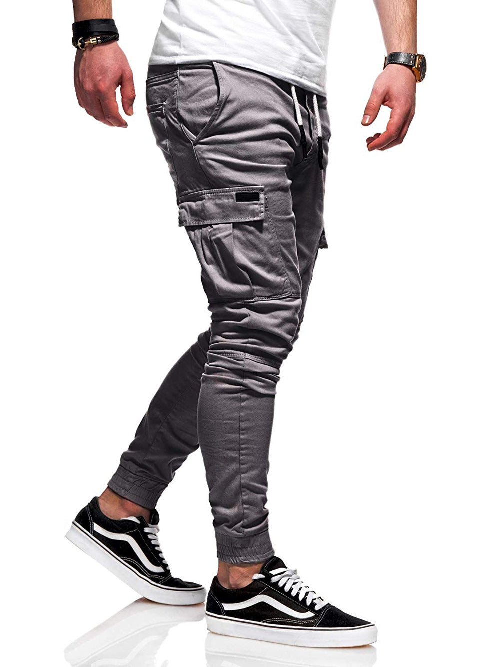 Men's Multi-Pocket Loose Straight-Leg Pants