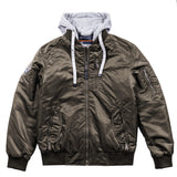Drawstring Hooded Bomber Jacket(Regular&Plus Size)