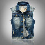 Retro Ripped Star Denim Vest
