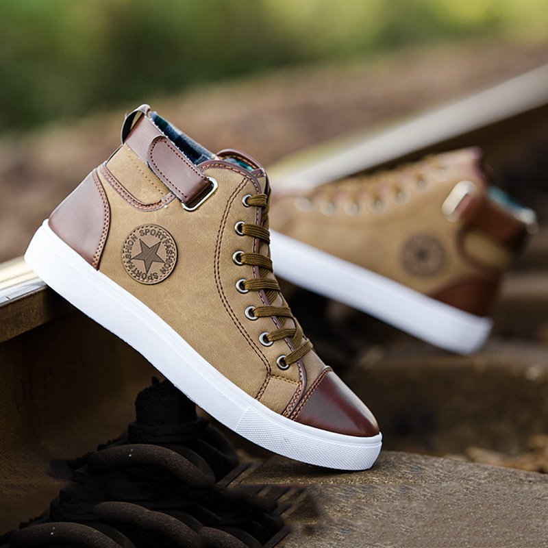Men's Outdoor High Top Skate Shoes Casual Lace Up Comfy Ankle Boots