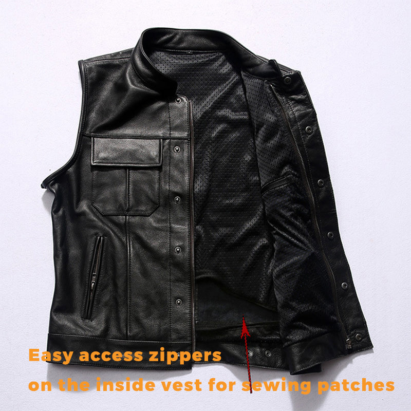 SOA Motorcycle Biker Club Leather Vest