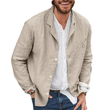 Men's Loose Cotton and Linen Suit Jacket