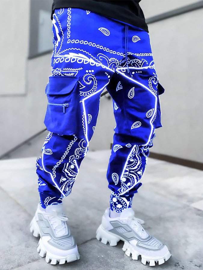 Black Casual Tribal Printed Pants