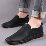 Men's Soft Sole Soft Leather Breathable Light Casual Driving Shoes