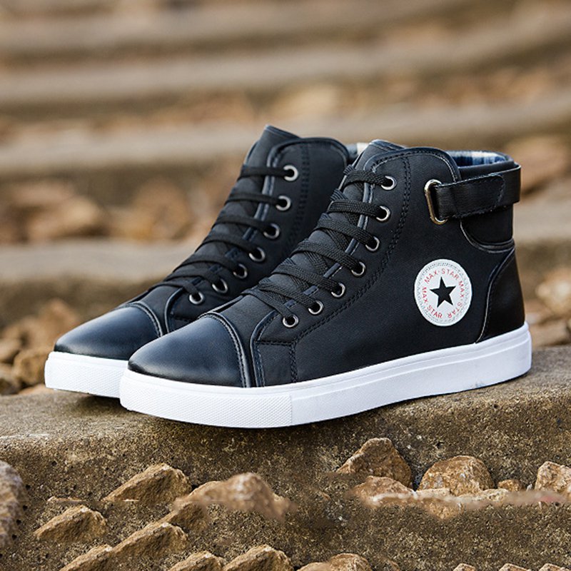 Men's Outdoor High Top Skate Shoes Casual Lace Up Comfy Ankle Boots