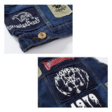 Men's Punk Blue Denim Vest