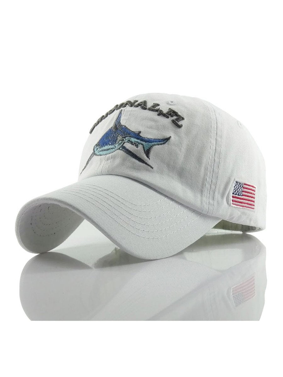 Original Flavor Shark Embroidery Duck Tongue Cap