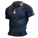 Men's Outdoor Tactical Vintage Print Henley Shirt
