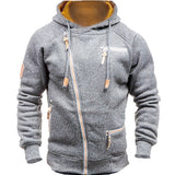 Men's Fashion Casual Letter Print Side Zip Hoodie