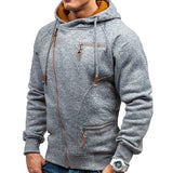 Men's Fashion Casual Letter Print Side Zip Hoodie