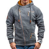 Men's Fashion Casual Letter Print Side Zip Hoodie