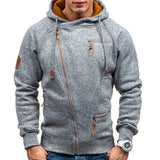 Men's Fashion Casual Letter Print Side Zip Hoodie