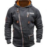 Men's Fashion Casual Letter Print Side Zip Hoodie