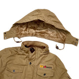 Men's Outdoor Plus Fleece Warm Hooded Multi-Pocket Mid-Length Thick Jacket