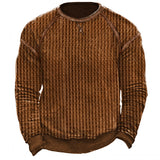 Men's Waffle Knit Pullover Sweatshirt