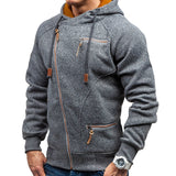 Men's Fashion Casual Letter Print Side Zip Hoodie