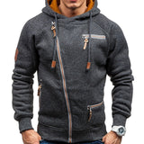 Men's Fashion Casual Letter Print Side Zip Hoodie