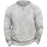 Men's Waffle Knit Pullover Sweatshirt