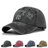 ROUTE 66 Embroidered Denim Washed Baseball Cap