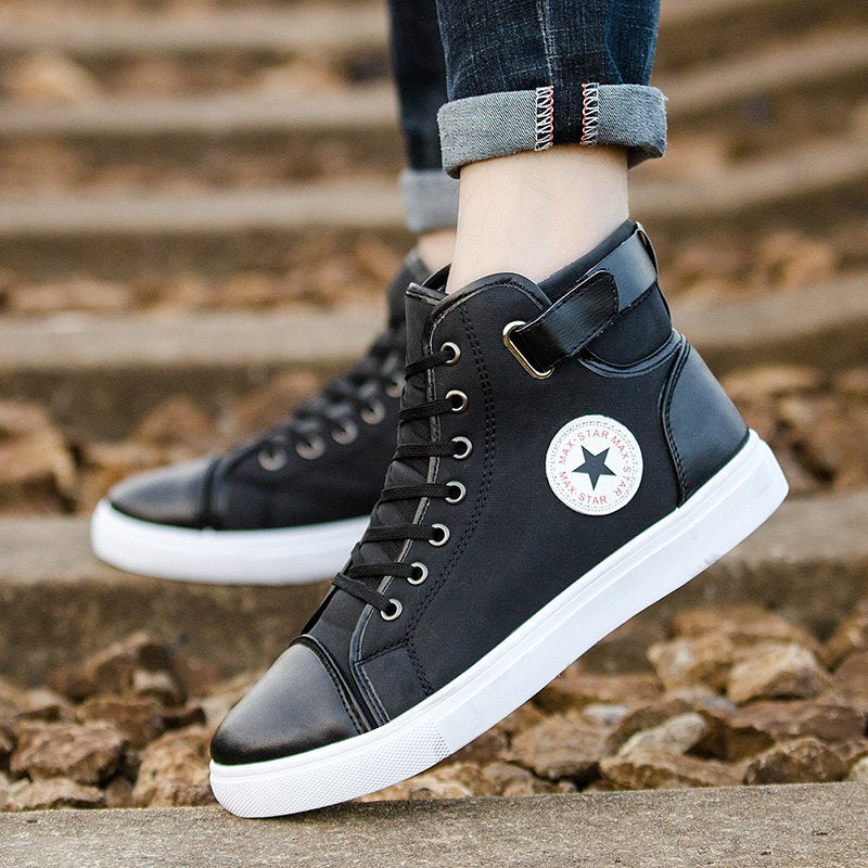 Men's Outdoor High Top Skate Shoes Casual Lace Up Comfy Ankle Boots