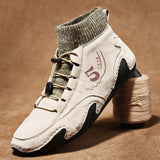 Men's Plus Sizes Rubber Band Suede Socks Retro Ankle Boots