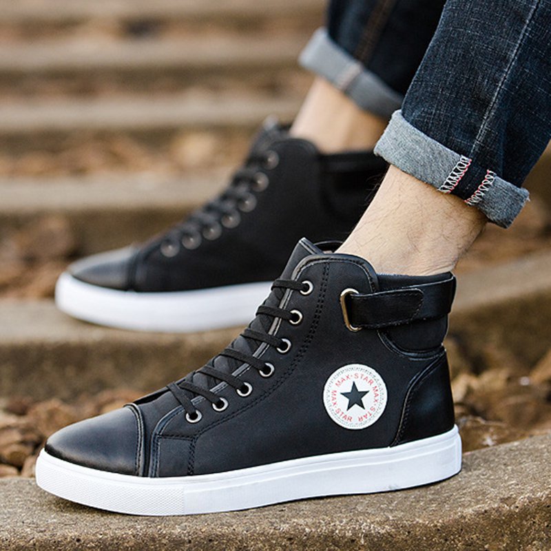 Men's Outdoor High Top Skate Shoes Casual Lace Up Comfy Ankle Boots