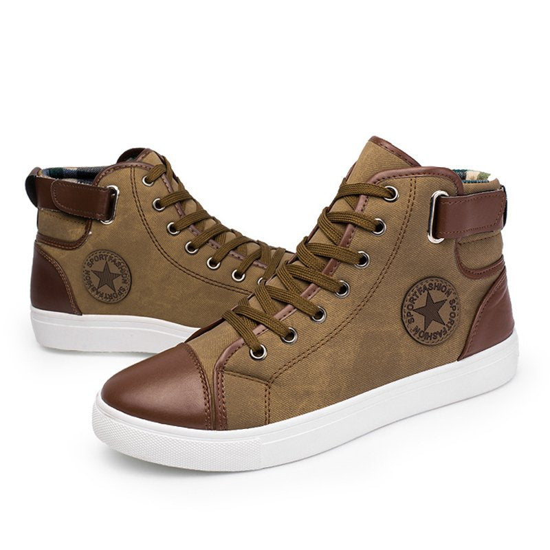 Men's Outdoor High Top Skate Shoes Casual Lace Up Comfy Ankle Boots