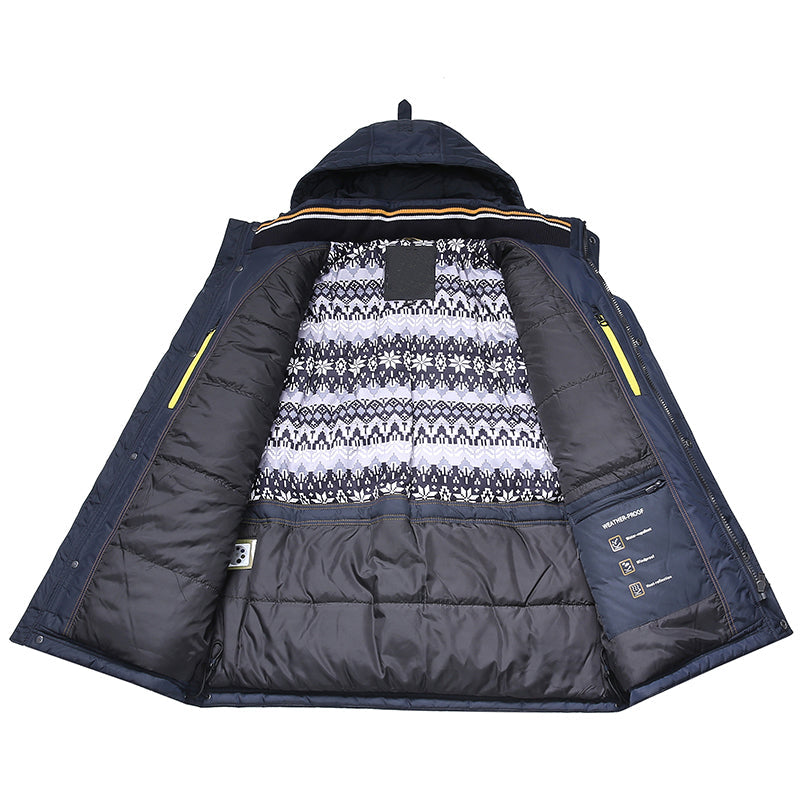 Extra Warm Stitching Multi-Functional Built-In Thermometer Padded Jacket