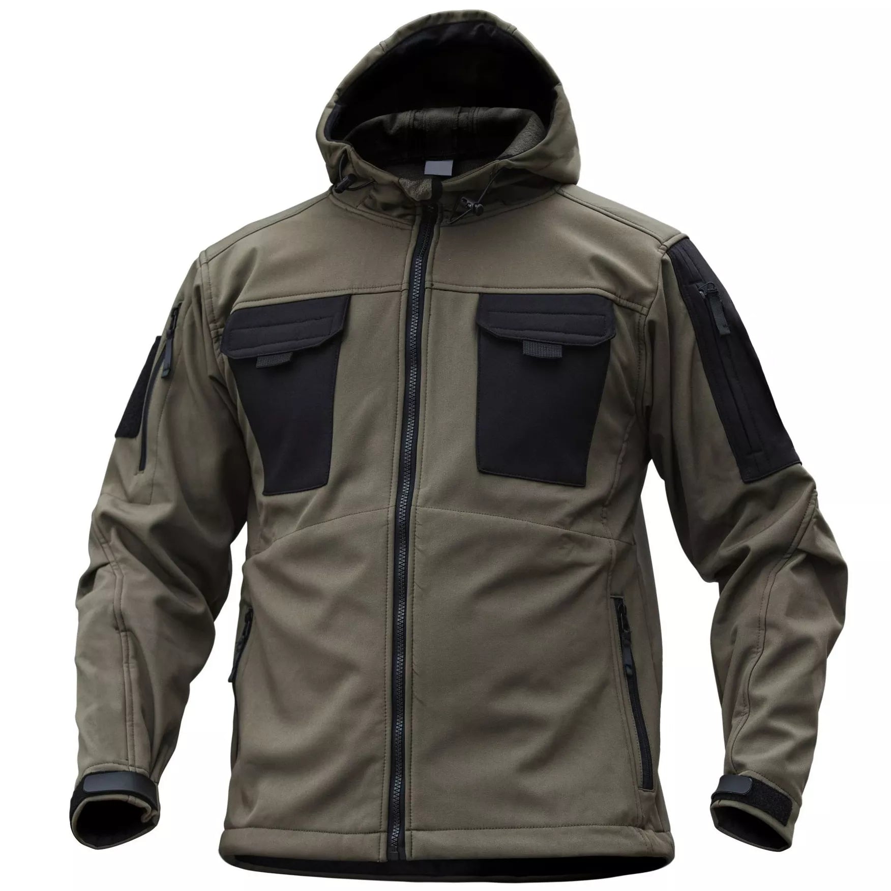 Men's Outdoor Thermal Zip Multi Pocket Hooded Tactical Jacket