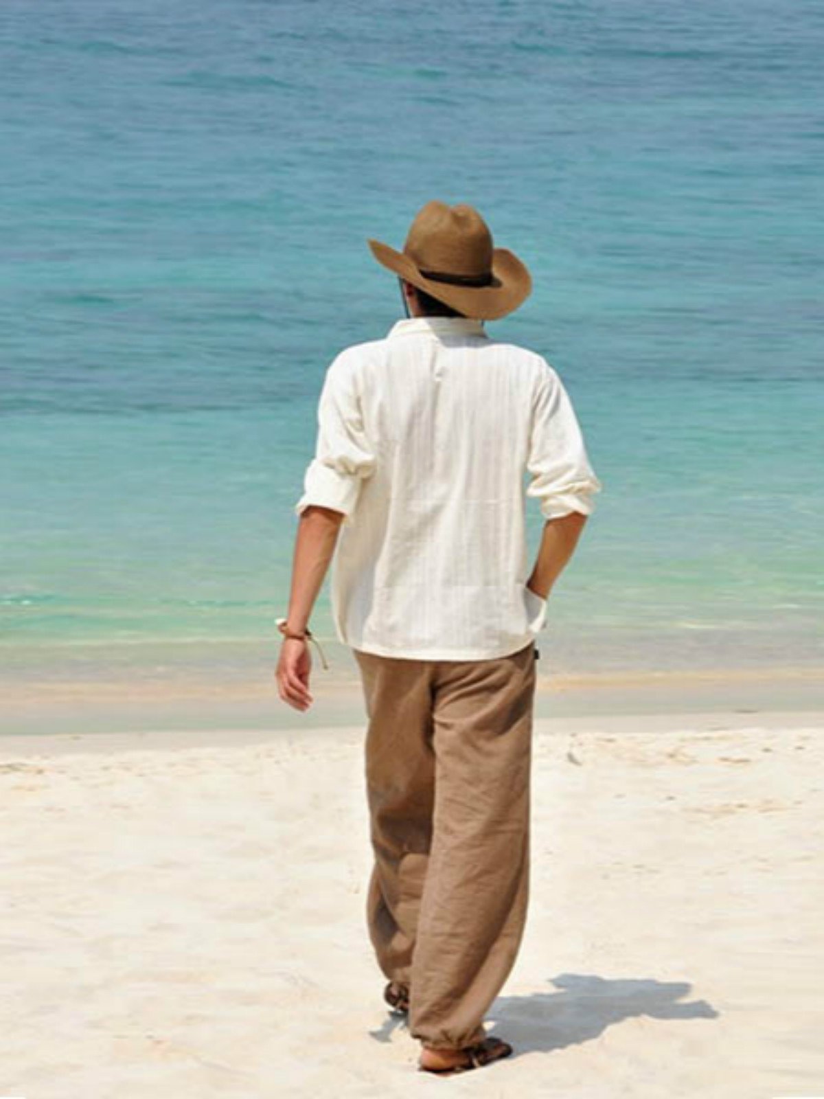 Brown Casual Cotton Pants