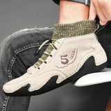 Men's Plus Sizes Rubber Band Suede Socks Retro Ankle Boots