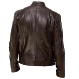 Men’s PU Leather Bomber Jacket – Classic Streetwear Motorcycle Biker Style for Spring & Fall
